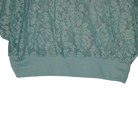 Wet Seal Sheer Blouse Womens Large Green Dolman Sleeves Lightweight Beachy - Picture 5 of 11